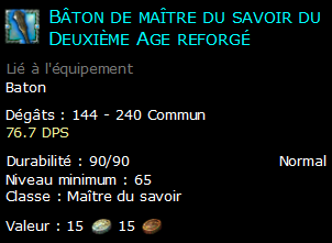 Bâton de maître du savoir du Deuxième Age reforgé