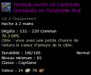 Grande hache de capitaine ouvragée du Troisième Age