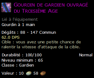 Gourdin de gardien ouvragé du Troisième Age