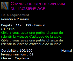 Grand gourdin de capitaine du Troisième Age