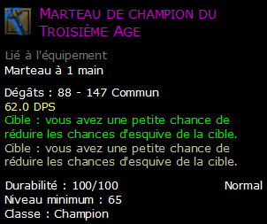 Marteau de champion du Troisième Age