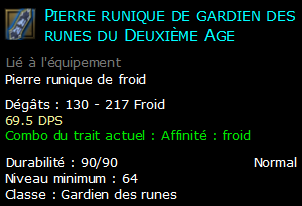 Pierre runique de gardien des runes du Deuxième Age