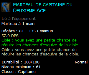 Marteau de capitaine du Deuxième Age