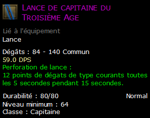 Lance de capitaine du Troisième Age