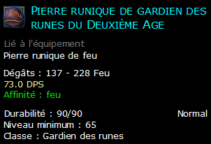 Pierre runique de gardien des runes du Deuxième Age