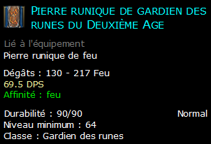 Pierre runique de gardien des runes du Deuxième Age