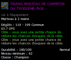 Grand marteau de champion du Troisième Age