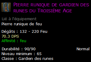 Pierre runique de gardien des runes du Troisième Age