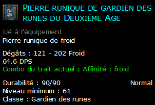 Pierre runique de gardien des runes du Deuxième Age