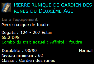 Pierre runique de gardien des runes du Deuxième Age