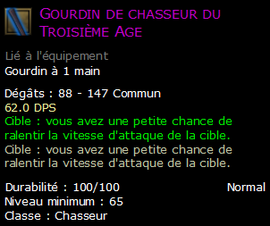 Gourdin de chasseur du Troisième Age