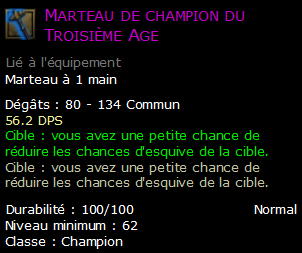 Marteau de champion du Troisième Age