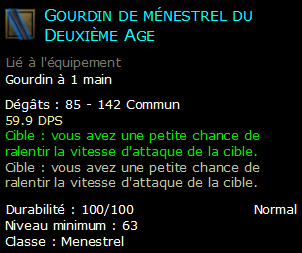 Gourdin de ménestrel du Deuxième Age