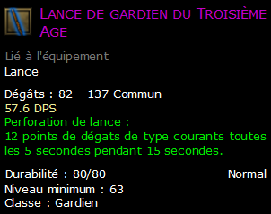 Lance de gardien du Troisième Age