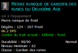 Pierre runique de gardien des runes du Deuxième Age