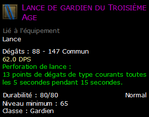 Lance de gardien du Troisième Age