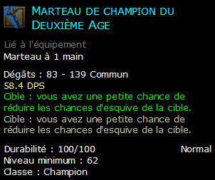 Marteau de champion du Deuxième Age