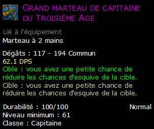 Grand marteau de capitaine du Troisième Age