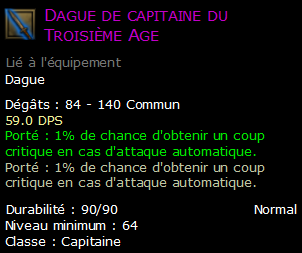 Dague de capitaine du Troisième Age