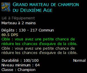 Grand marteau de champion du Deuxième Age