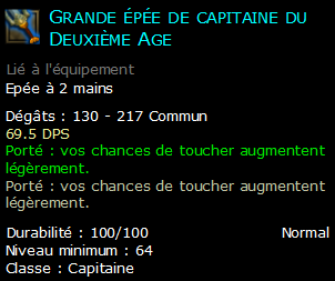 Grande épée de capitaine du Deuxième Age