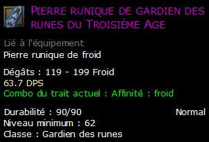 Pierre runique de gardien des runes du Troisième Age