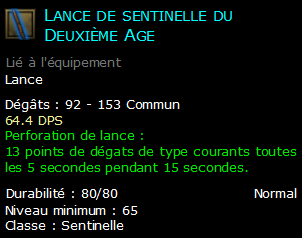 Lance de sentinelle du Deuxième Age