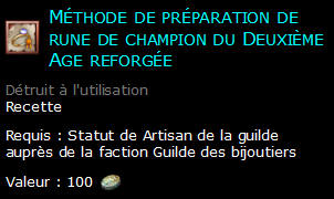 Méthode de préparation de rune de champion du Deuxième Age reforgée