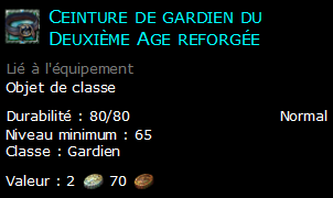 Ceinture de gardien du Deuxième Age reforgée