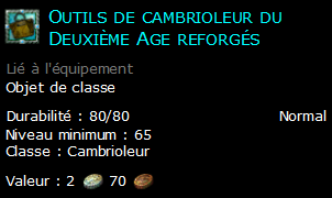 Outils de cambrioleur du Deuxième Age reforgés