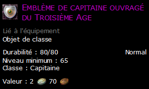 Emblème de capitaine ouvragé du Troisième Age