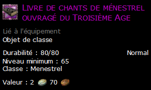 Livre de chants de ménestrel ouvragé du Troisième Age