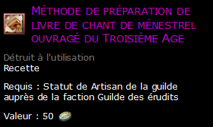 Méthode de préparation de livre de chant de ménestrel ouvragé du Troisième Age