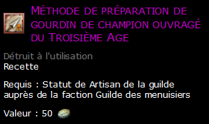 Méthode de préparation de gourdin de champion ouvragé du Troisième Age