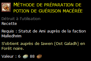 Méthode de préparation de potion de guérison macérée