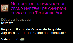 Méthode de préparation de grand marteau de champion ouvragé du Troisième Age