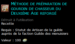 Méthode de préparation de gourdin de chasseur du Deuxième Age reforgé