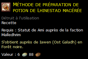 Méthode de préparation de potion de Lhinestad macérée