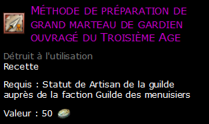 Méthode de préparation de grand marteau de gardien ouvragé du Troisième Age