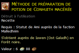 Méthode de préparation de potion de Conhuith macérée