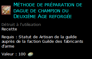 Méthode de préparation de dague de champion du Deuxième Age reforgée