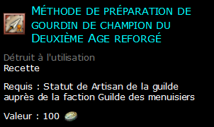 Méthode de préparation de gourdin de champion du Deuxième Age reforgé