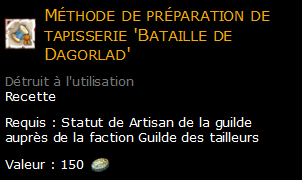 Méthode de préparation de tapisserie 'Bataille de Dagorlad'