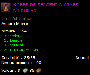 Robes de sergent d'armes d'Eruilan