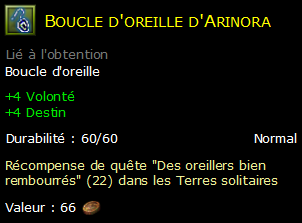 Boucle d'oreille d'Arinora