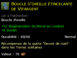 Boucle d'oreille étincelante de Vifargent