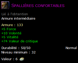 Spallières confortables