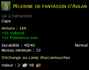 Pèlerine de fantassin d'Adlan