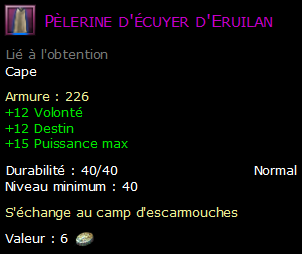 Pèlerine d'écuyer d'Eruilan