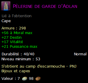 Pèlerine de garde d'Adlan